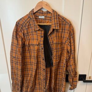 Columbia Men's Rust Plaid Shirt Jacket